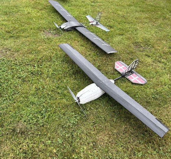 Two composite drones in the field at HCA airport