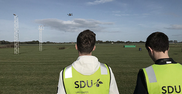 Drone flying at the Hans Christian Andersen Airport outdoor flying lab